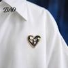 Aliens Badge Brooch Love Heart Brooch, Shape Enamel Lapel Pin, Clothing Pin Accessories for Daily Wear Parties Dates, Gift Sci-Fi Lovers