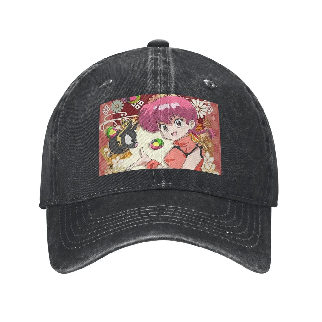 Ranma ½ Saotome Pig Girls Denim Fabric Cap Casual Baseball Caps Adjustable Hat Summer Unisex Baseball Hats