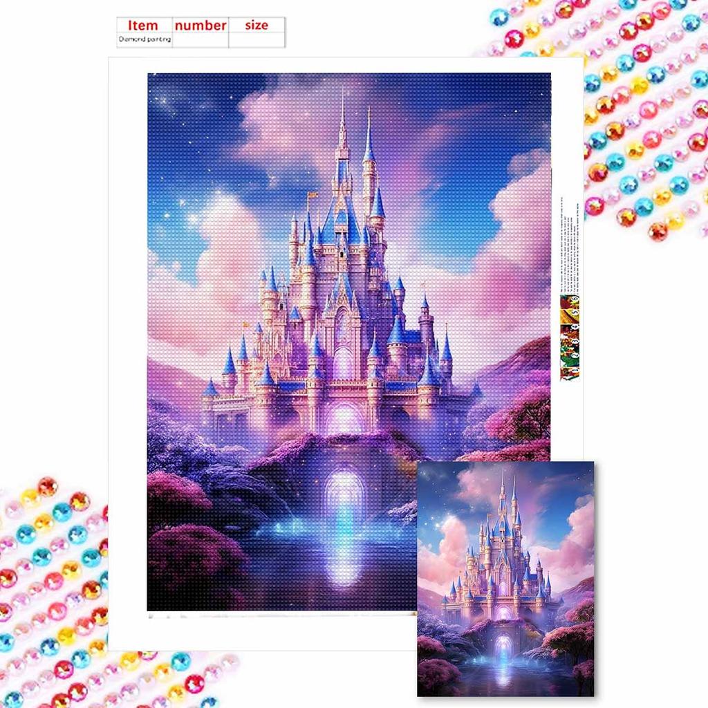 DIY Diamond Painting Wonderland Castle Cross Stitch Kit Mosaic Art Diamond Painting Full Circle Diamond Home Decoration