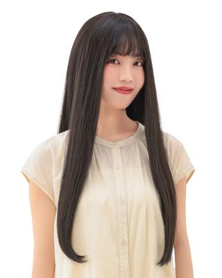 AQUADOLL JBK Japanese Black Long Straight Full Wig with Black and Blonde Pudding, One Size Fits All (wg331JBK)
