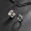 SHIXIN Lot de 2 Anneaux Ouverts Réglables Étoiles Irrégulières Hip Hop pour Hommes Anneau de Phalange Géométrique Creux Punk Bijoux de Rue Cadeaux
