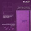 Wild Animals Lined Medium Purple A5 Hardcover Cream 100gsm Paper Bookband Bookmark Included Dingbats - Notebook, Birch, - - Ink-Resistant - Pocket, &