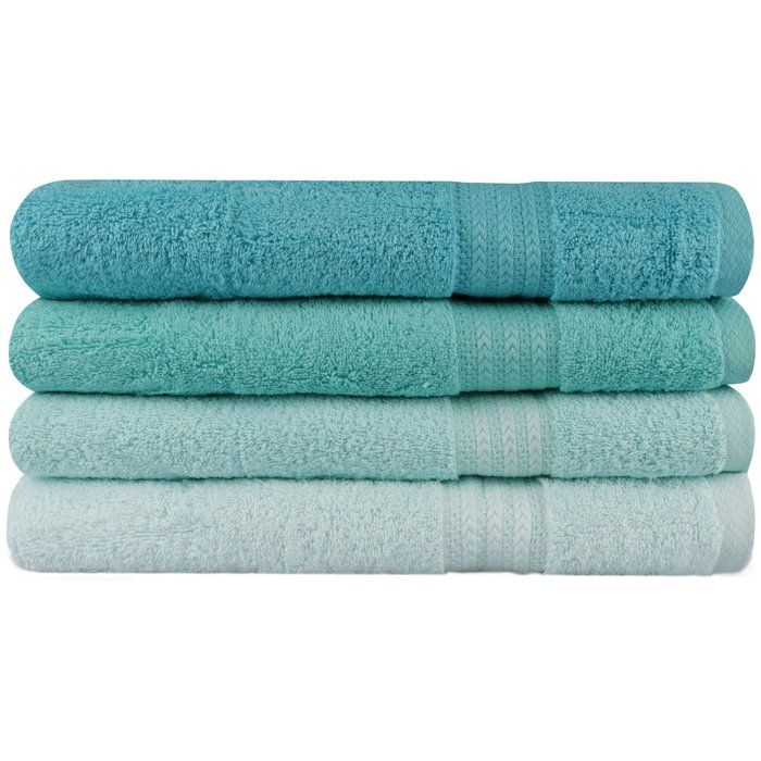 Ensemble de 4 serviettes de bain - 70 x 140 cm - Vert menthe