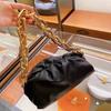New Handheld Shoulder Bag With Thick Chain And Wrinkled Cloud Pattern Crossbody Bags For Women Luxury Designer Handbag