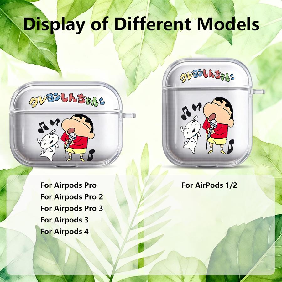 Case For Airpods 2 4 Pro3 1 Pro2 Pro 3 Clear Earphone Cases Cover Crayon Shin Chan