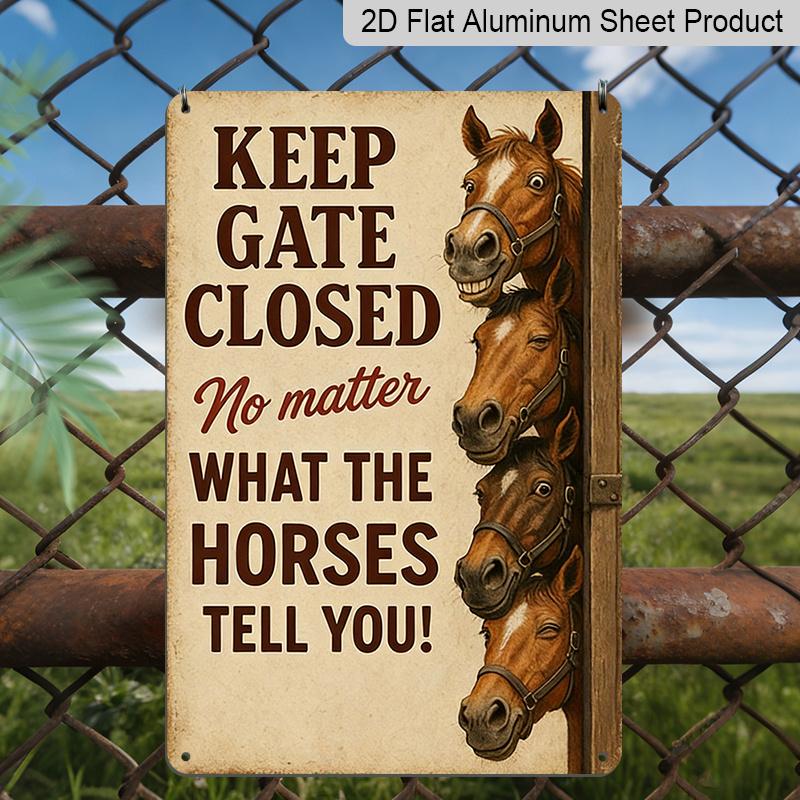 

2D Flat, Farmhouse-style Home Aluminum Sign, Humorous Horse-themed Pattern, Equestrian Enthusiast s Quote Decoration, Suitable for Rural Style and 20*30cm