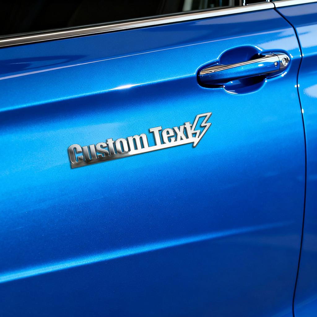 Font Artistico Classico Fulmine Trendy Metallo 3D Adesivo per Carrozzeria Auto Emblema Posteriore Auto Portanome Personalizzato Logo Regali Personalizzati