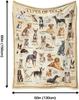 Dog Breeds Chart Throw Blanket Educational Guide Types Of Dogs Unique Gift Home Bedroom Living Decor