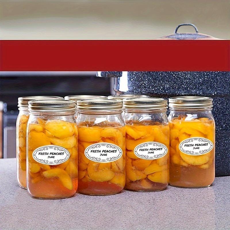 1 Roll of Oval Shaped White Writable Labels with Food Classification Labels, Can Labels