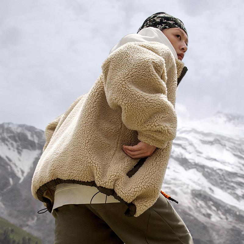 Li Ning CF Su Series Solid Color Zipper Stand Collar Long Sleeve Cotton Jacket Unisex Jacket Milk-Brown AJMT309-1