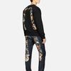 Evisu FW23 Kumadori Daruma Large M Print Logo Round Neck Pullover Long Sleeve Sweatshirt Men Sweatshirt Black 2EAHTM3SW1080RXCT