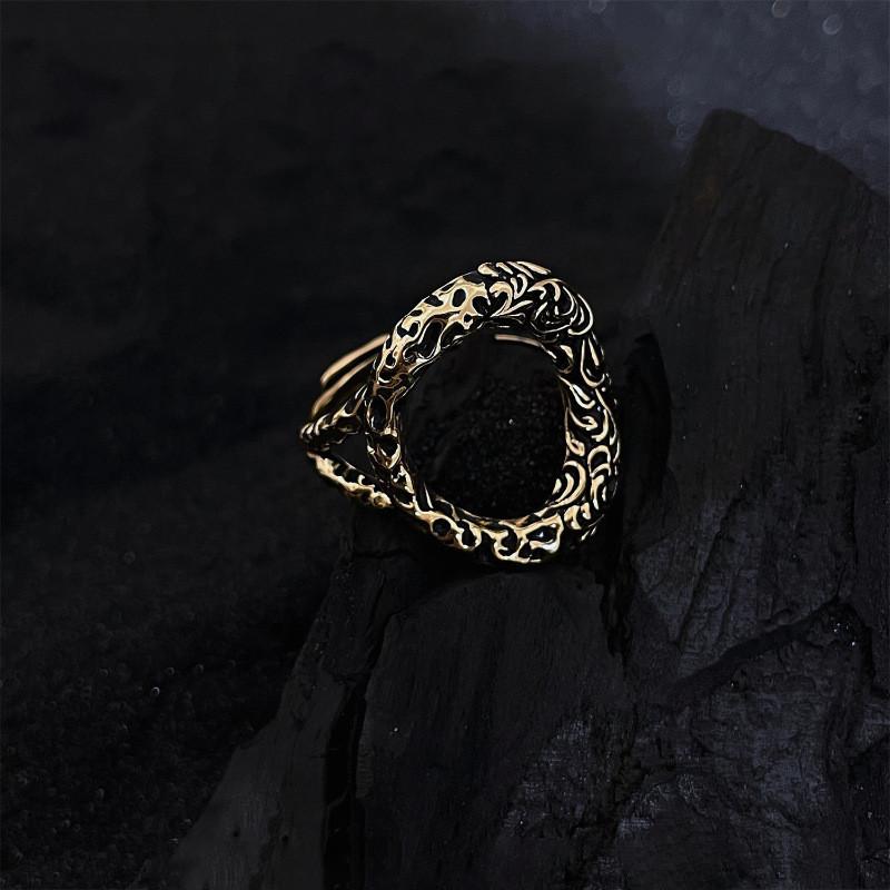 

Стильное изысканное винтажное медное кольцо с регулируемым размером и полым цветочным дизайном для женщин