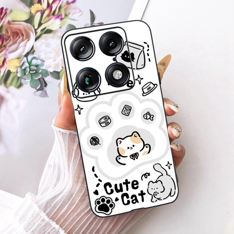 For Motorola Signature 6.8'' Case Cute Cat Cartoons Pattern Soft Silicone TPU Funda For MotoX70 Air Pro Signature Back Covers