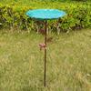 Vintage Bird Bath with Metal Stake Outdoor Birdbaths Rust Proof Metal Bird Feeder Bowl for Garden Patio Yard Lawn