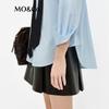MO&Co. Retro Faux Leather High-Waist Pleated Mini Skirt