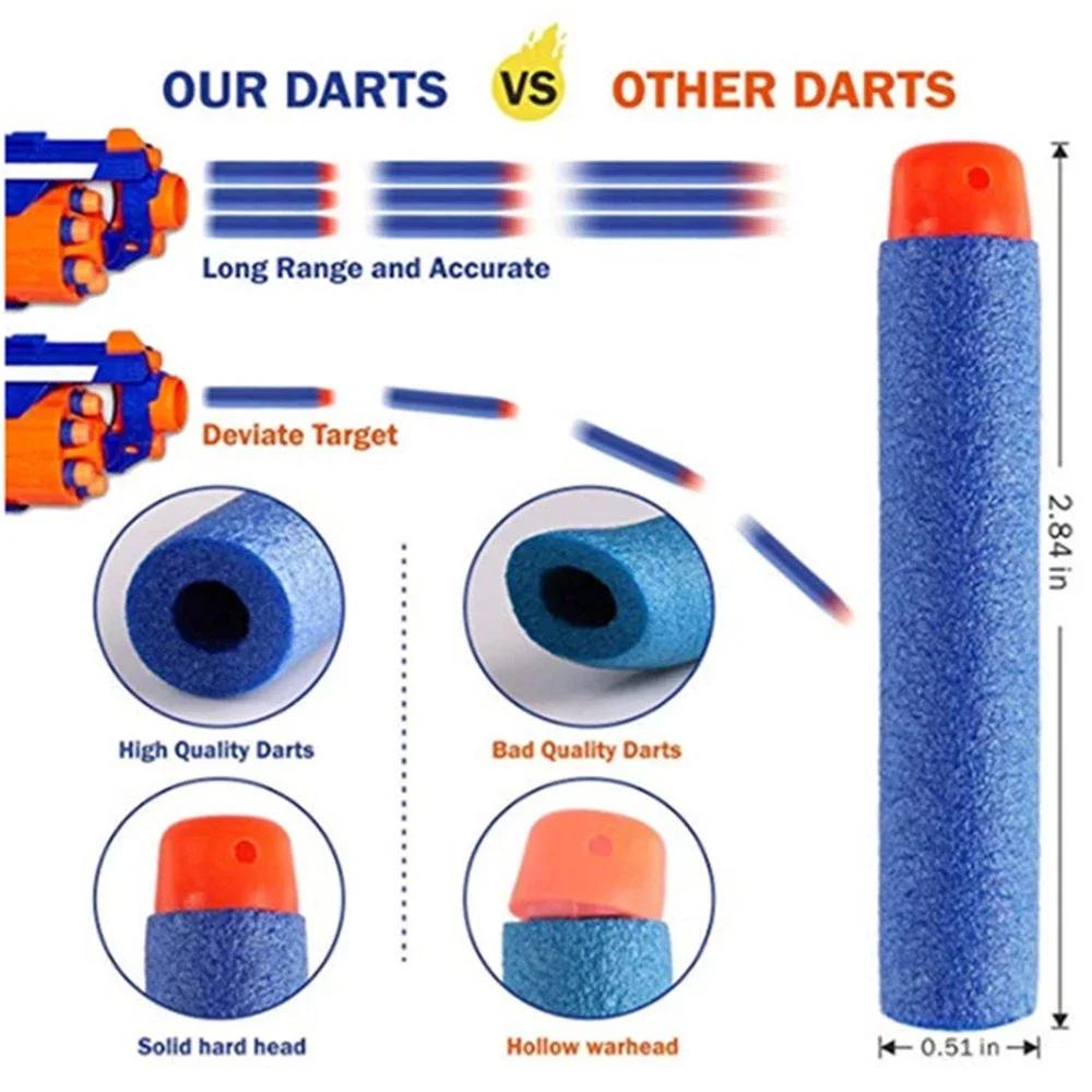 Blue Soft Hollow Hole Head Bullets 7.2cm For Refill Darts Toy Gun Bullets For Series Blasters Xmas Kid Children Gift