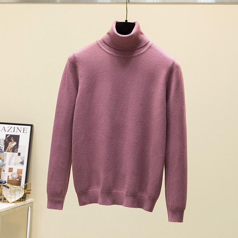 Rollkragen Pullover Wolle Frauen Pullover Herbst Winter 2023 Unten Gestrickte Pullover Jumper Langarm Lässige Strickwaren Tops 28712