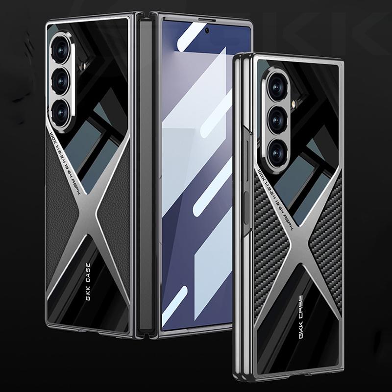 GKK Luxury Plating Super X Case for Samsung Galaxy Z Fold 7 6 Outer Screen Glass Plastic Hard Back Cover for Galaxy Z Fold7 Case