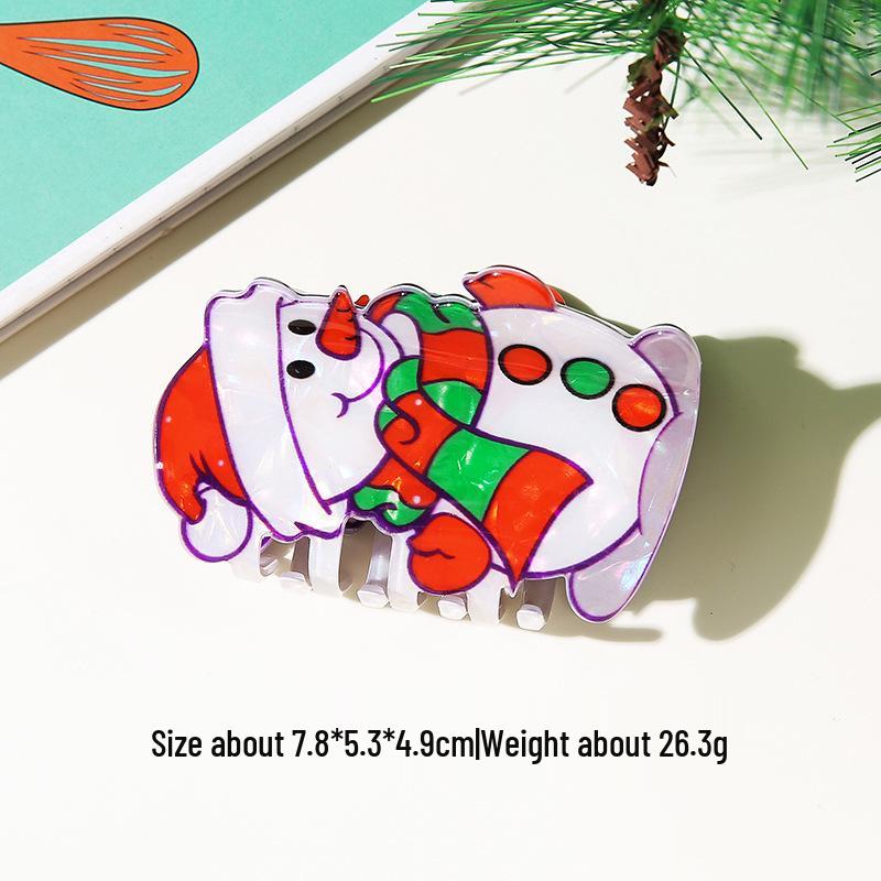 Festive Hair Clip Set: Snowman, Gingerbread Man, Santa, and Cartoon Shark Clips