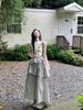 Korean Style Patchwork Plaid Summer Dress - Women's 2026 Multi-Layered Slit Skirt