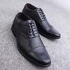 British style three-headed leather shoes business dress inner height increase pointed casual large size suit wedding shoes