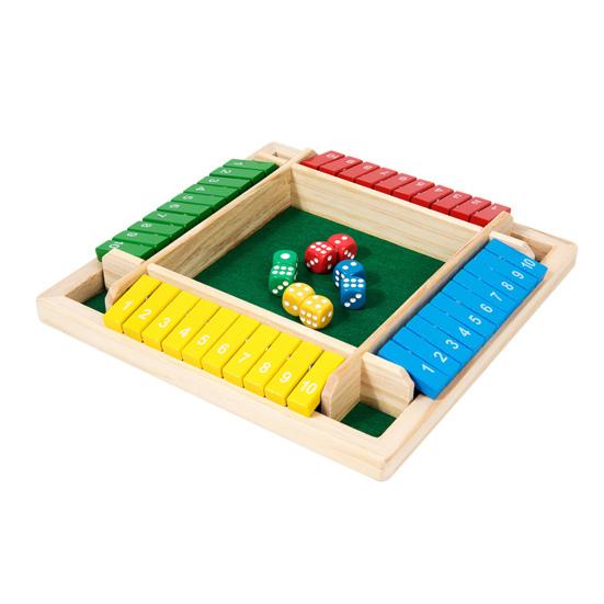 Shut The Box Board Game Educational Dice Strategy Game 2-4 Players Kids Adults Family Night Party Interactive Wooden Close The Box Toy