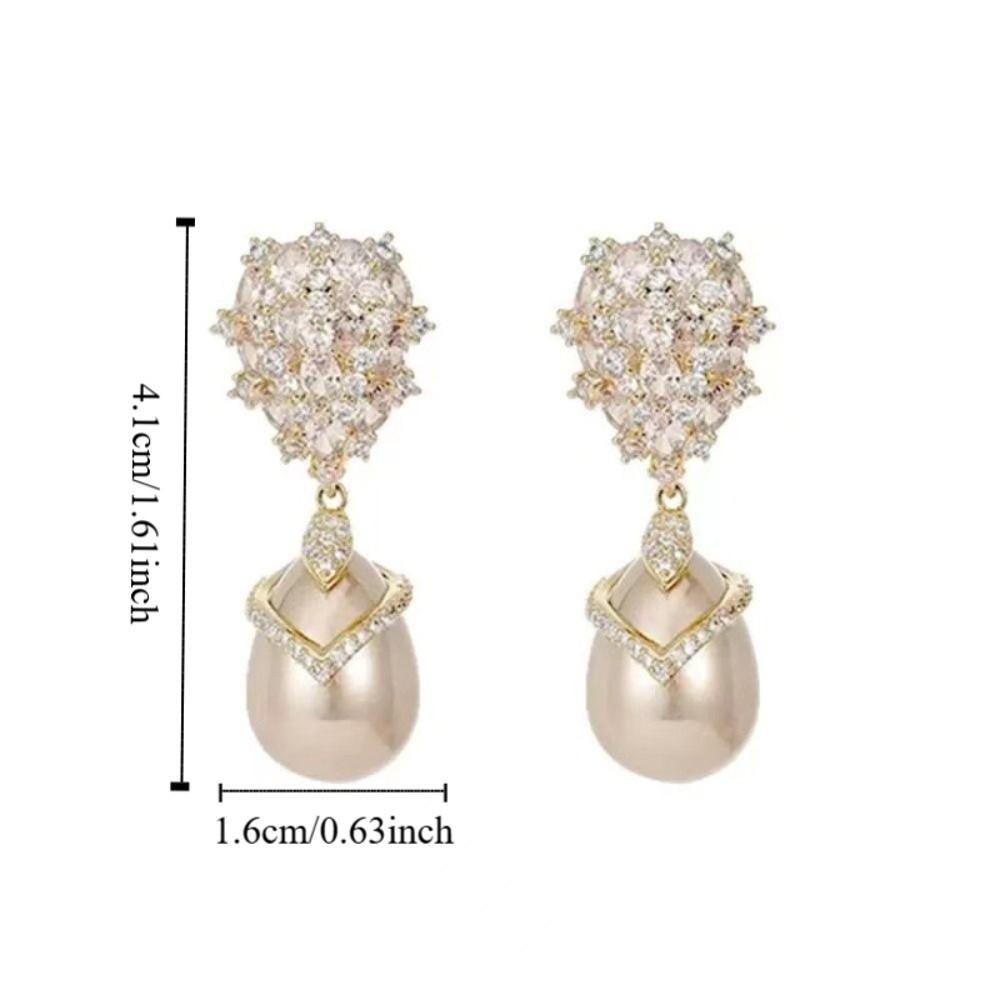 Pendant Crystal Stud Earrings Elegant Vintage Long Earrings Rhinestone Drop Earrings Girls Gift