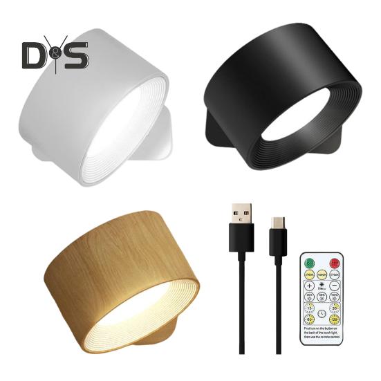 Trådløs vegglampe med fjernkontroll Dimmbar Enkel installasjon USB-oppladbar Veggmonterte lysarmaturer LED-vegglampe
