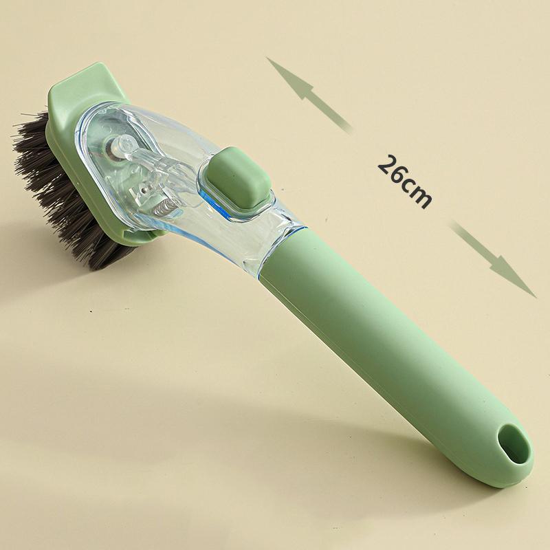 Automatic Liquid-Dispensing Long-Handled Cleaning Brush Is Suitable For Washing Dishes And Pots зелёный