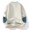 Men's Fall Round-Neck Color-Blocked Sweater: Youth Knit Top, Casual Design