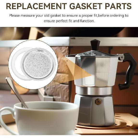 BIA640310 Replacement for Bialetti Moka Express Dama 9 Cups Espresso Gasket Coffee Parts Kit - Gasket Coffee With 6 Pcs Silicone Sealing & 2 Pcs