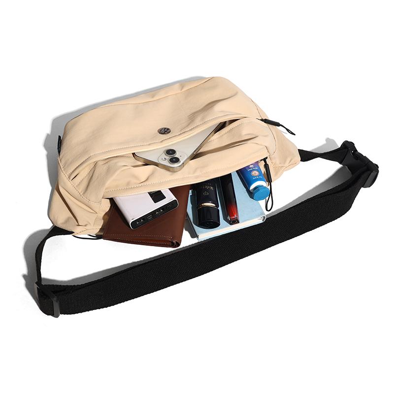 Cycling Chest Bag Solid Color Waist Bag Outdoor Large Capacity Crossbody Bag