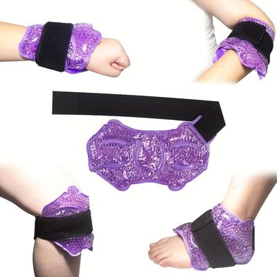[Hot Cold Ice Gel Pack] 1pc Sport Foot Ice Wrap, Hot Cold Ice Gel Pack with Adjustable Brace for Ankle, Knee,Arm, Microwaveable,Freezable and Reusable
