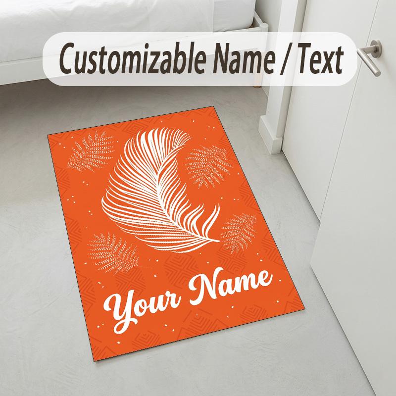 Office Team Theme Soft Crystal Velvet Rug Custom Name & Text Print Non Slip Floor Rug for Bedroom Living Room