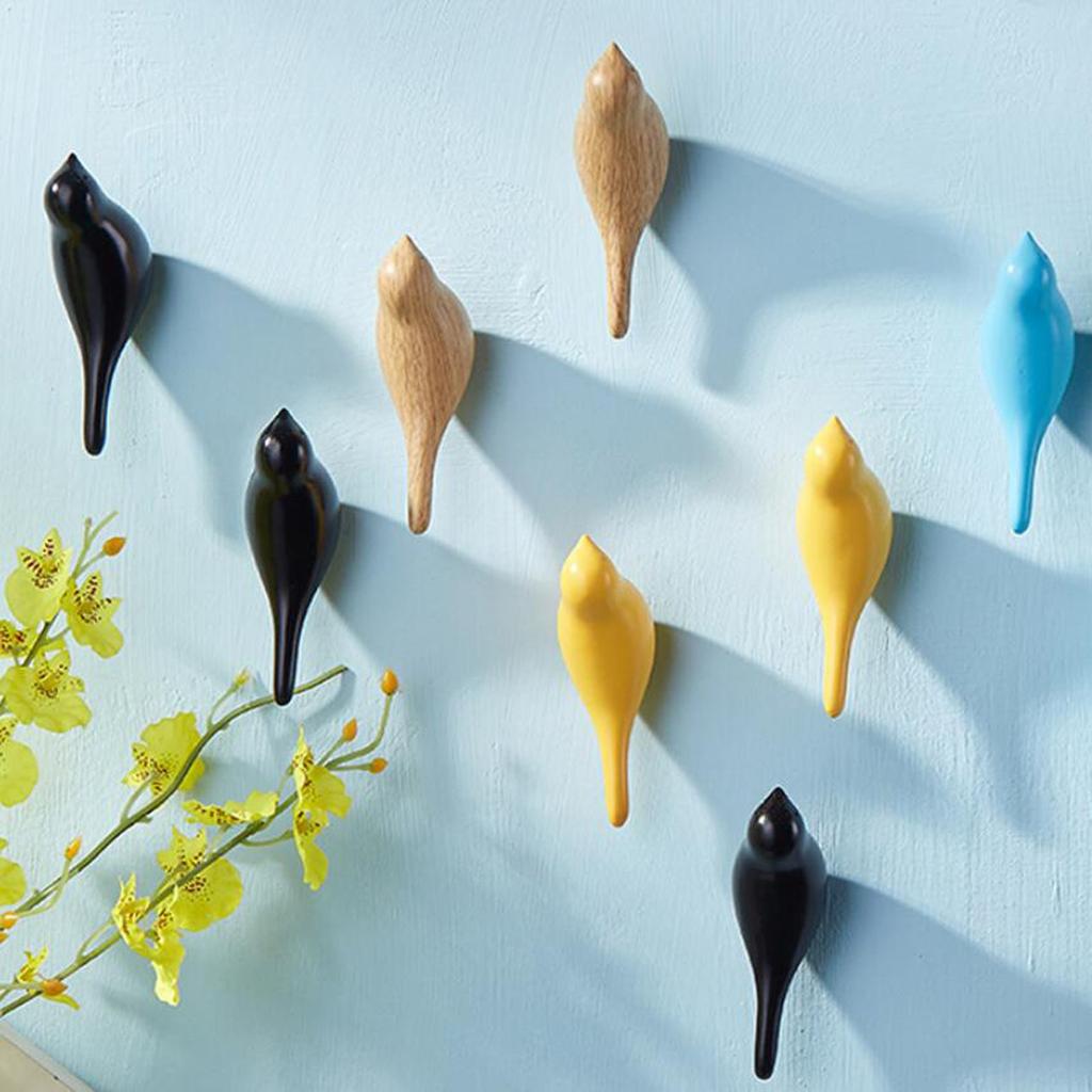 Gancio da parete creativo a forma di uccello decorazione per la casa gancio in resina effetto legno gancio 3D gancio appendiabiti