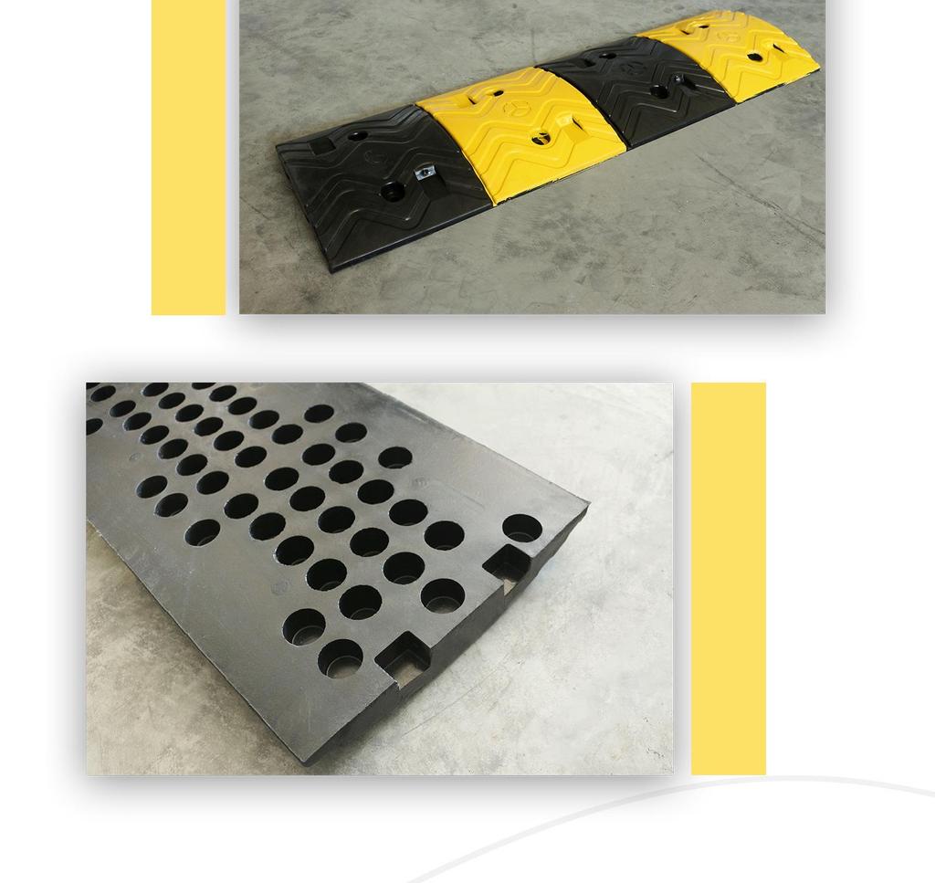 Wavy Road Rubber and Plastic Speed Bumps for Community and Garage Use