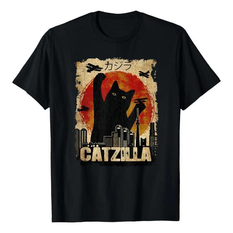 Vintage Catzilla - Camiseta Engra?ada Para Gatinhos E Gatos S