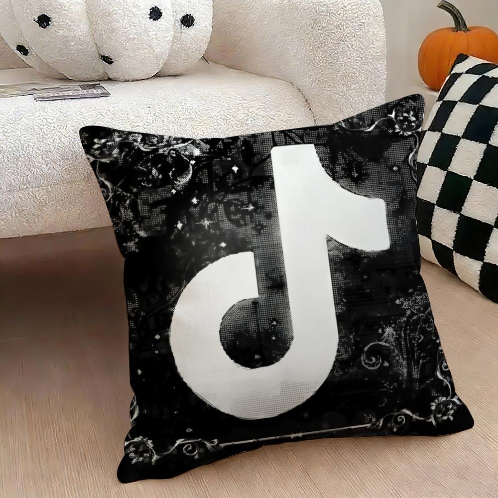 Cool TTiktok Cushion Cover Natural Linen Double Sided Print Throw Pillow Case for Sofa Couch Home Decor