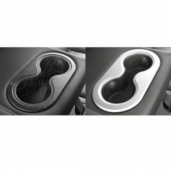 For Cadillac XT4 2019-2024 Matte Silver Center Console Water Cup Holder Panel