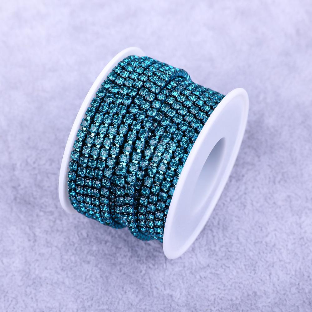 

Гальванізований скляний ланцюжок з кристалами - Однорядний ланцюжок з кігтиками для DIY костюмних аксесуарів SS6 (1 yard/piece)