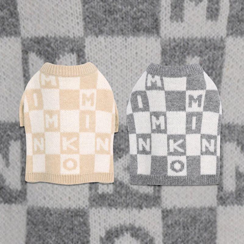 MIMINKO Checkerboard Knit Dress [DK3WO1570]