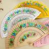 Folding Fan Wood Spanish Fan For Dancing Printing Hand Folding Fan Home Decorations