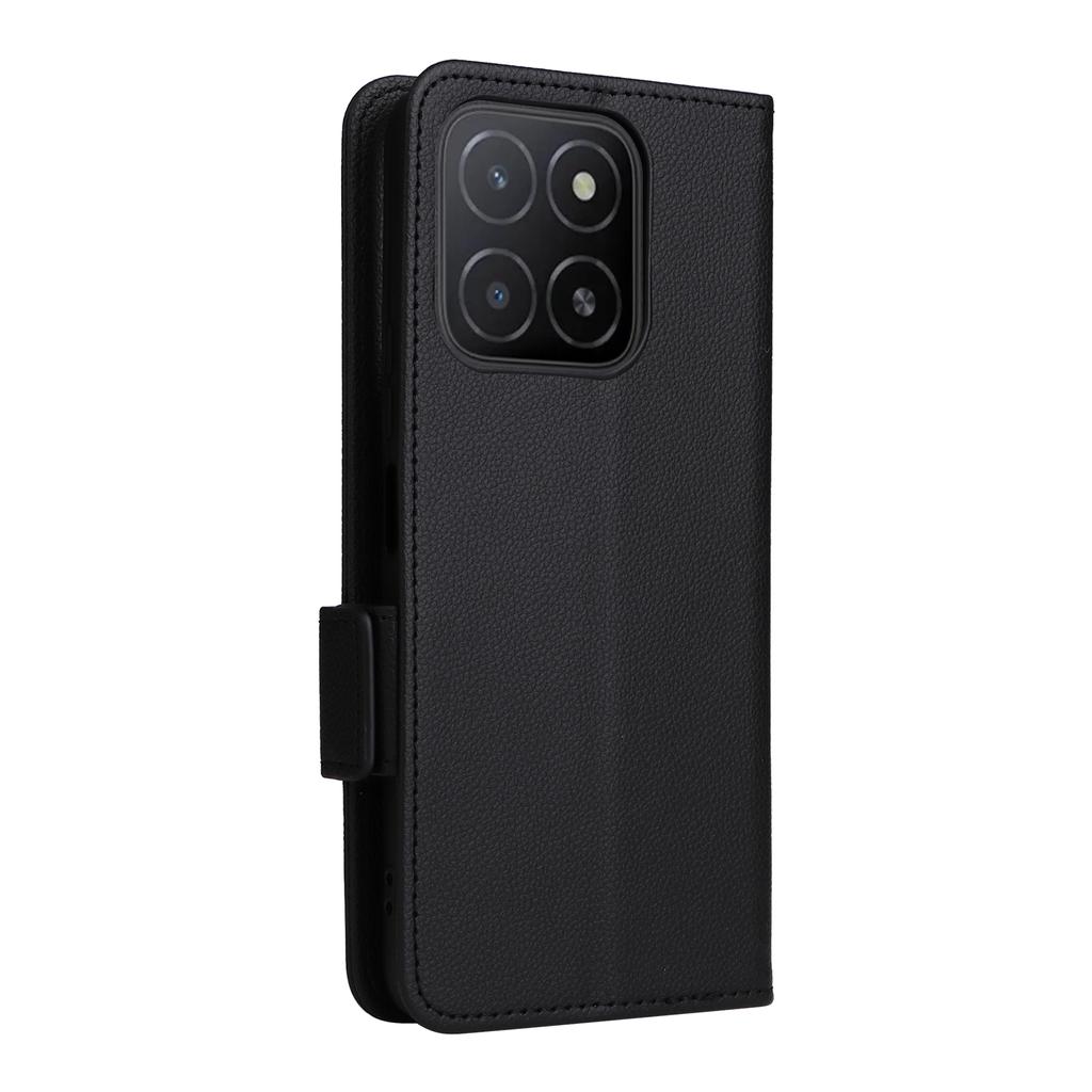 For Honor X5b/X5b Plus Case with Wrist Strap Litchi Texture PU Leather Wallet Phone Cover