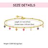 Women 18k Gold Plated Colorful Natural Stone Tassel Clavicle Necklace