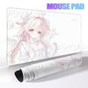Anime Niedliche Engelsmädchen Mauspads Laptop Gaming Erweiterte Schreibtischunterlage PC Kawaii Gamer Schrank Mauspads XXL Tastaturteppich Rosa Teppich