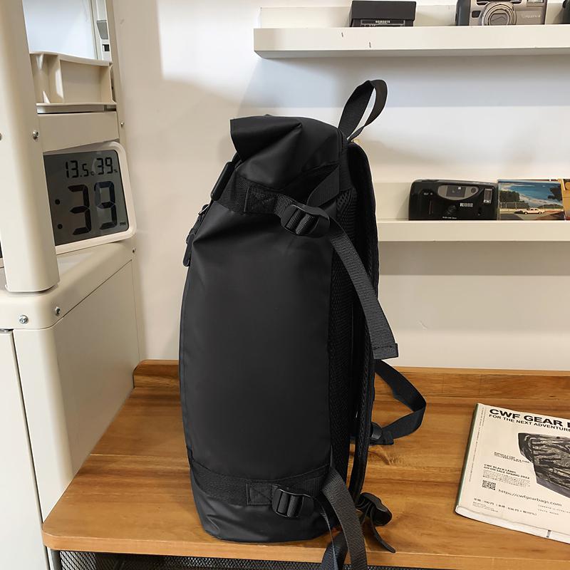 Splicing Waterproof Roll-Up Backpack Men Large Capacity Travel Bag Lightweight Sports Fitness Bag