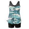 Women’s Sleeveless Tankini Top and Shorts Set Lightweight Printed Swimwear with Scoop Neck and Relaxed Fit for Beach Pool