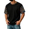 Herren Freizeit Corduroy Kurzarm T-Shirt Leicht Atmungsaktiv Rundhals Oberteil mit Halloween Print Ärmeln und Kragen Design