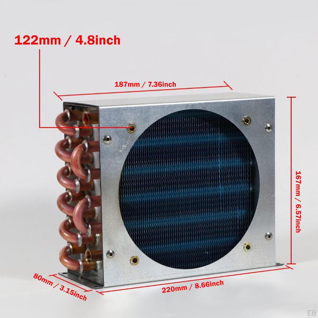 Kondensator for Kjøleskap Kompakt Aluminiumsfinn Liten Luftkjølt Radiator Vannkjøling