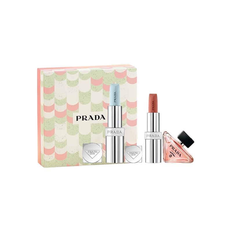 Prada Matte lipstick blue lipstick makeup perfume set 520 limited gift box natural moisturizing three-piece set